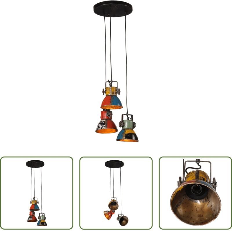vidaXL Eisenlampe - Hängelampe 25 W Mehrfarbig 30x30x100 cm E27