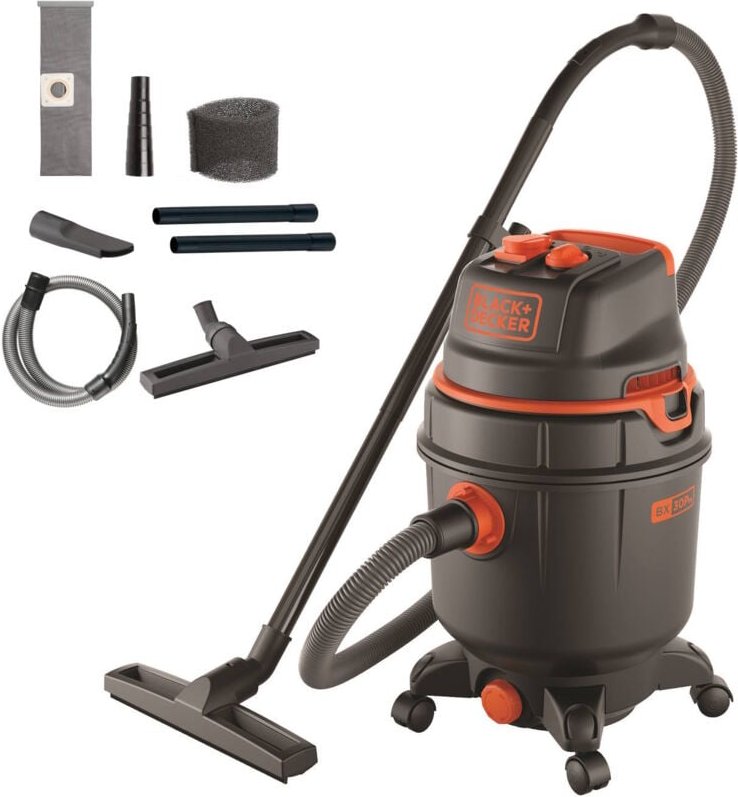 Black+decker Nass und Trockensauger BXVC30PTDE mit Integrierte Steckdose für Elektrowerkzeug (1600 w, 30 liter)