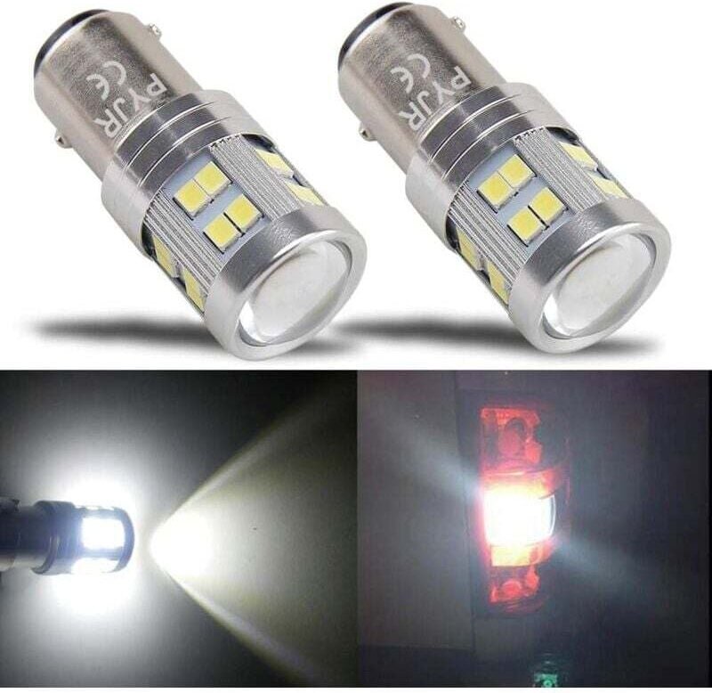 CHOYCLIT LED-Lampe 1157 P21/5W Bay15d Bremslicht 12V/24V weißes Licht 6000K 2er-Pack energiesparend