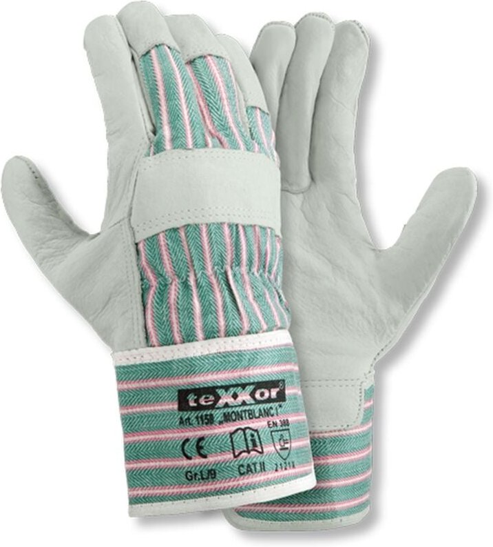 Rindvollleder-Handschuh montblanc i Leder natur Cat.2, 115808 Gr.08 - Texxor