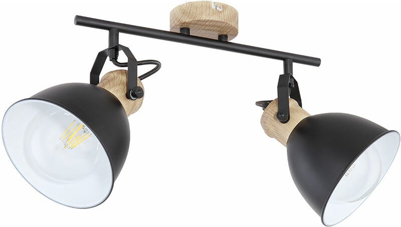 Vintage Deckenlampe Deckenleuchte dimmbar mit Fernbedienung led Deckenstrahler, rgb Farbwechsel, Spots verstellbar, Holz...