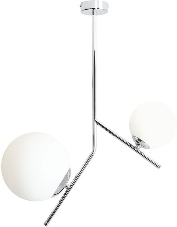 Licht-erlebnisse - Deckenlampe Metall Glas Chrom Weiß E14 Kugelschirm Modern