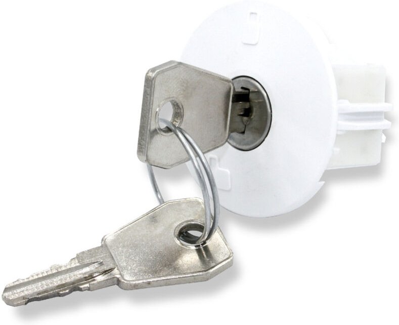 Steckdosenschloss Nr. 802 in weiß, mit 2 Schlüssel