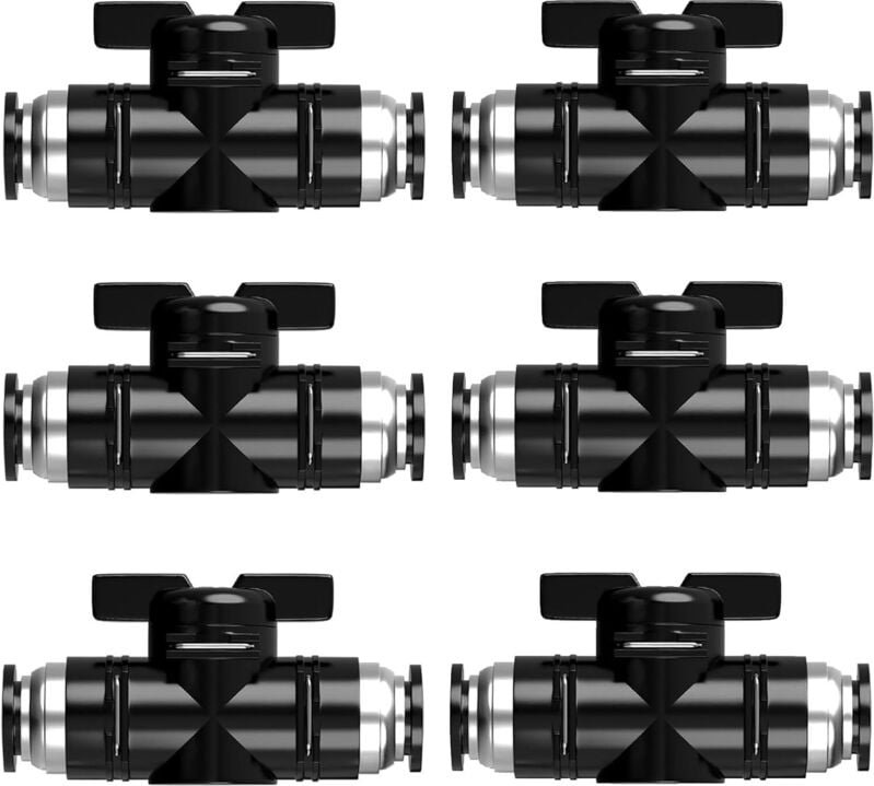 6 Stück Gerade 8 Mm Pneumatik Steckverbinder Pneumatik Ventil Schnellkupplung Druckluft Absperrhahn Pneumatik Schlauch 8...