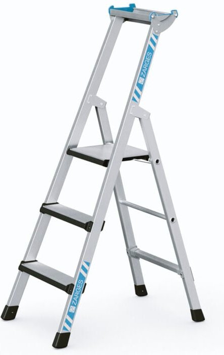 Zarges Comfortstep S gebördelte Stehleiter mit gepolsterter Stufen-Vorderkante 3 Stufen