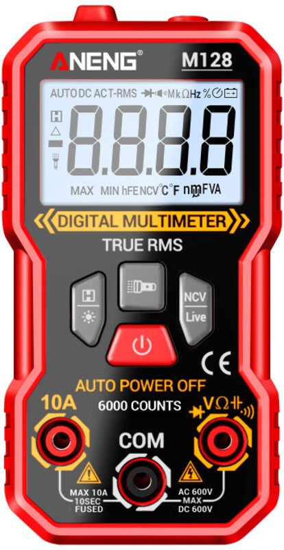 Multimetro digitale M128, 6000 conteggi, alta precisione professionale, misurazione della tensione AC/DC, rilevamento NC...