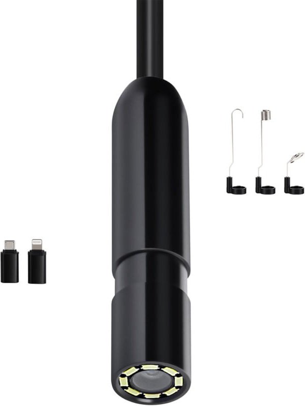 Mophorn - Endoskopkamera mit Licht, 1920P HD-Inspektionsgerät für Android & iOS, Kamera mit 8 LED-Leuchten & 5 m Kabel, ...