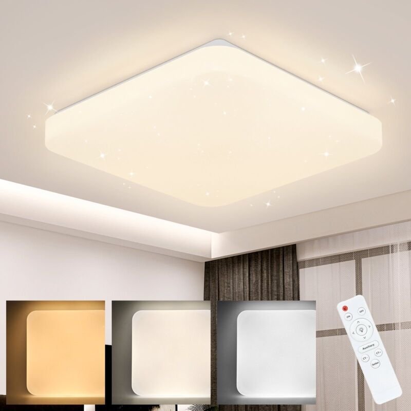 Thumbnail - Deckenlampe led Deckenleuchte Schlafzimmer - Schlafzimmerlampe Sternenhimmel Dimmbar mit Fernbedienung 37W Deckenbeleuch...