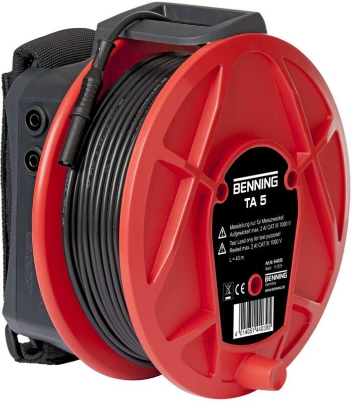 Ta 5 Sicherheits-Messleitung Lamellenstecker 4 mm Buchse 4 mm 40.00 m Schwarz 1 St. - Benning