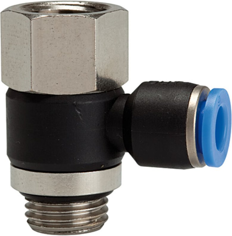 Riegler - L-Steckverschraubung »Blaue Serie« drehbar, M5 i./a., max.15 Ø6mm