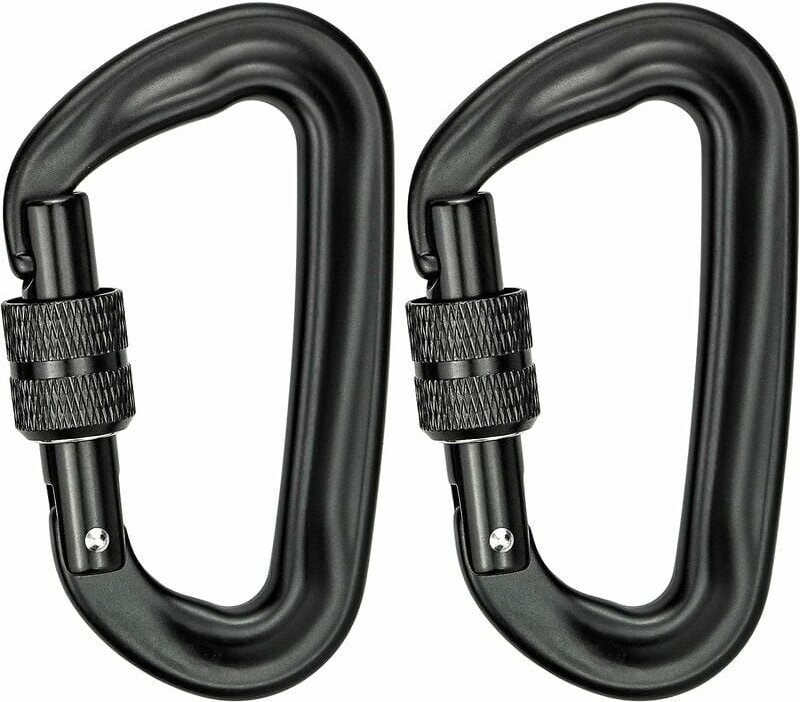 Stück Kletterkarabiner, 12 kN (1200 kg), robuster Aluminiumkarabiner, D-förmiger Verriegelungskarabiner für Hängematten,...