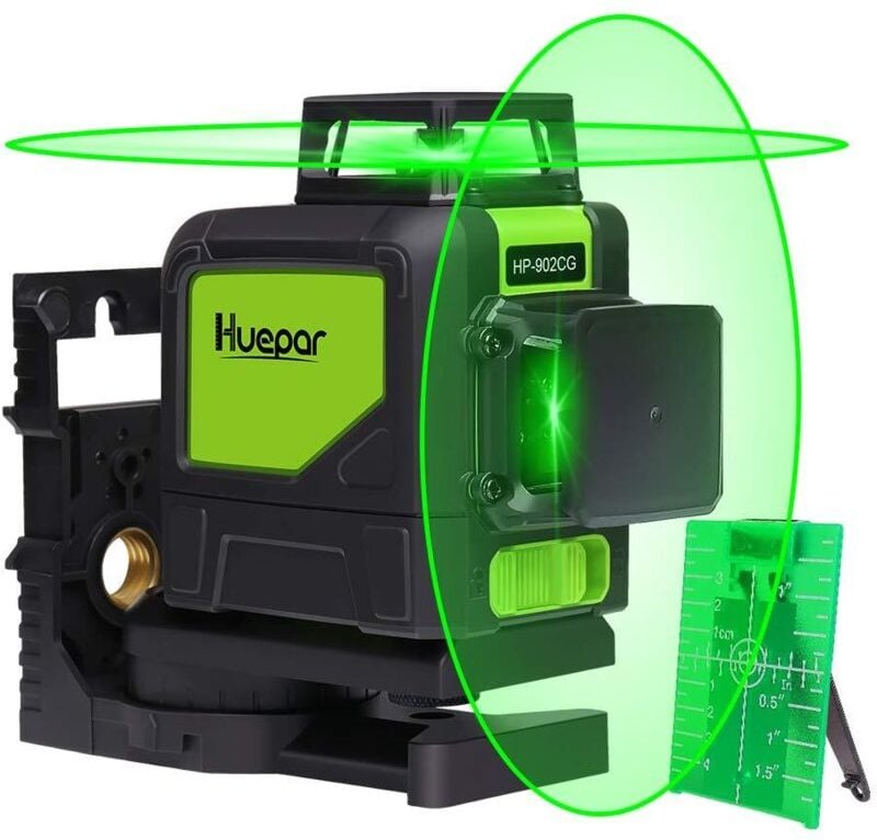 Huepar - 902CG 2 x 360 Kreuzlinienlaser Grün, 360 Grad Linienlaser Selbstnivellierenden Laser Level mit Pulsfunktion, Um...