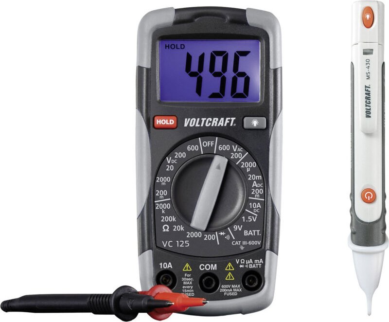 Voltcraft - dt-test-kit 150 Hand-Multimeter digital cat iii 600 v Anzeige (Counts): 2000