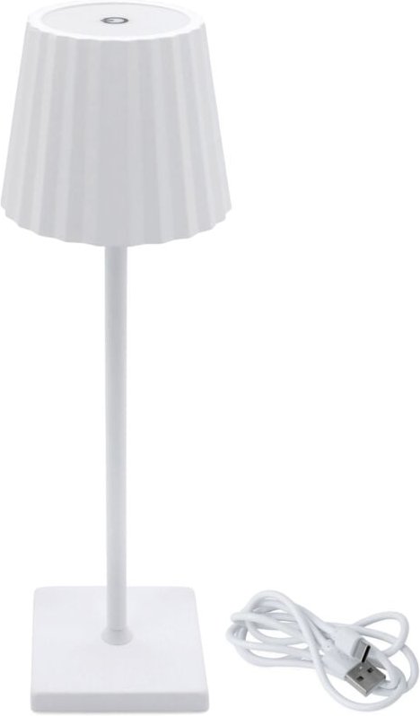 Spetebo - led Akku Touch Leuchte geriffelt 38x11 cm per usb-c aufladbar - weiß - Metall Tischleuchte 3 Leuchtmodi warm u...