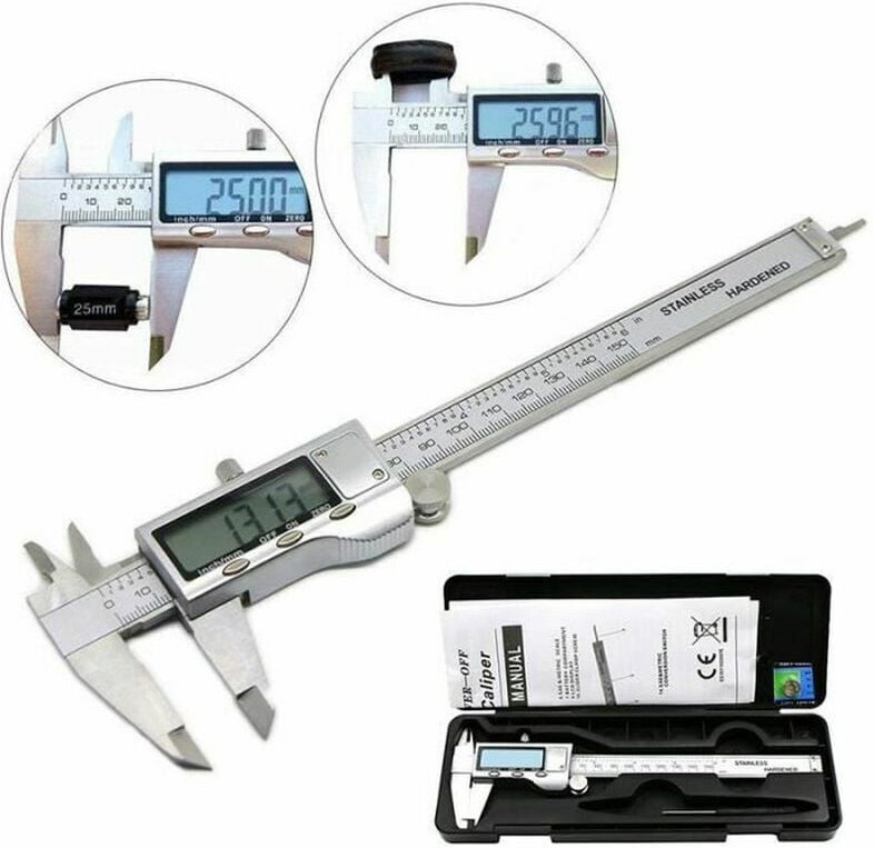 Aiperq - 0-150mm Digitaler Messschieber lcd Mikrometer Edelstahl Silber