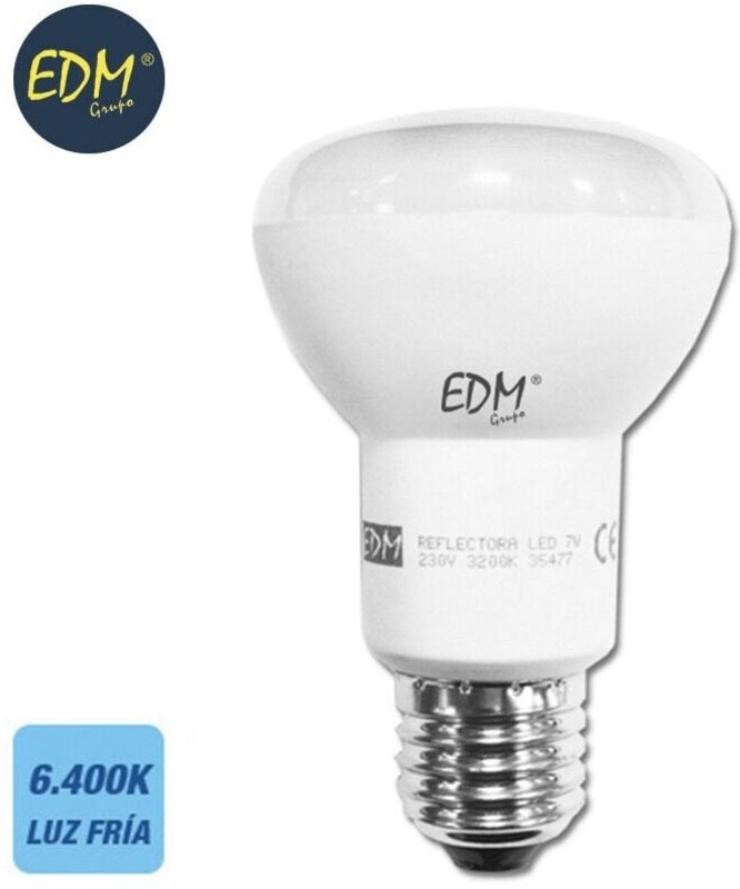 EDM - LED-Reflektorlampe R63 E27 7 w 600 lm 6400 k Kaltlicht ø6,3 x 10,2 cm