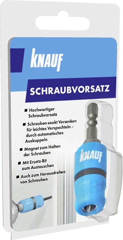 Schraubvorsatz exakte Versenktiefe geeignet für Gipskarton Dübel - Knauf