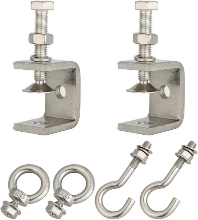 Kleine C-Klemme Aus Edelstahl mit Ring, C-Klemme, Rohrklemmenhaken zum Aufhängen, Balkenklemme Ring für die Holzbearbeit...