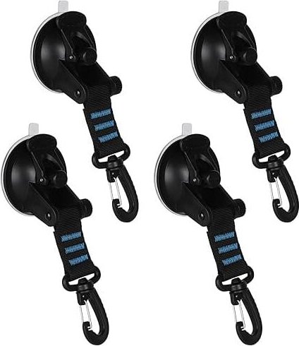 Saugnapf-Anker, 4 Stück blaue, leistungsstarke Saugnapfhaken mit Zurrhakenbefestigung, für Campingzelte, Autos, Boote, Z...