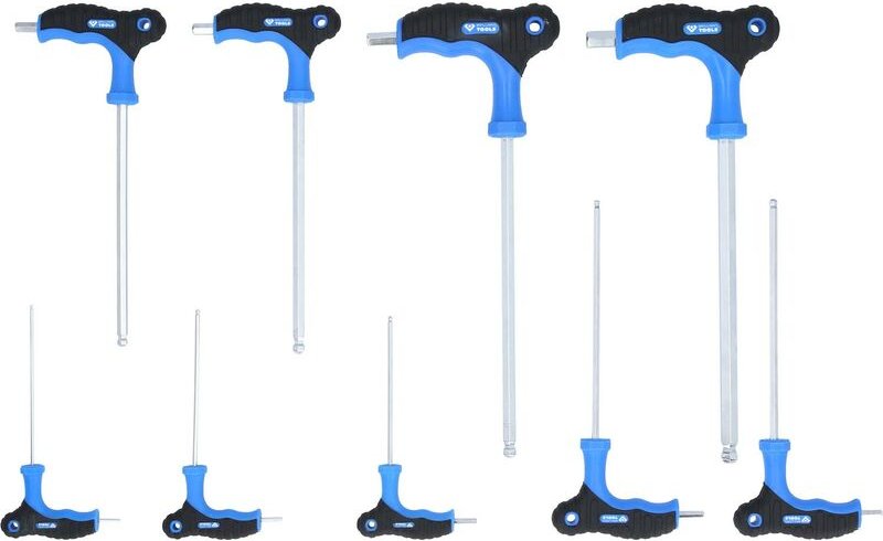 Brilliant Tools - T-Griff-Kugelkopf-Innensechskant-Winkelstiftschlüssel-Satz, 9-tlg