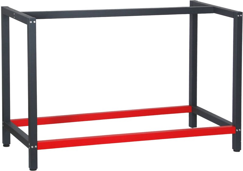 Wiltec - Werkbank Gestell 125 x 57 x 81 cm aus Stahl, Werkbankgestell in Anthrazit Rot, Tischgestell max. 200 kg als Wer...