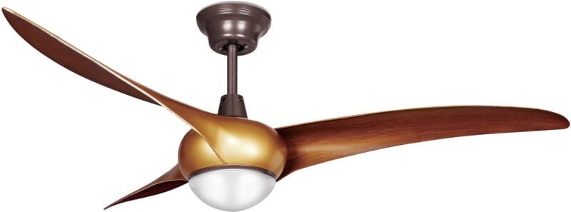 Helix Ventilador de Techo Silencioso con Luz led. 5 Velocidades, Programable. Giro Inverso. Acero Marrón Madera