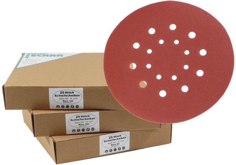 75 Schleifscheiben 225mm Korn 80, 100, 120 Sortiment für Wand- Deckenschleifer Schleifpapier