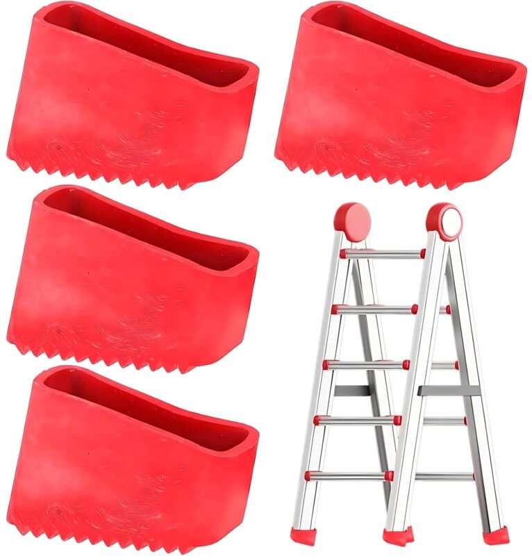 Thumbnail - 4er-Set Leiterfußabdeckungen, Gummi-Leiterfüße, rutschfeste Gummiabdeckung für Treppen, Teleskopleiter-Schutzpolster