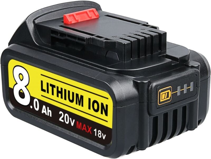 1er-Pack 8,0 Ah DCB182 Akku ersetzen für Dewalt 18 Volt Li-on Akku Pin DCB184 DCB200 DCB180 DCB184-XJ Anzug für Elektrow...