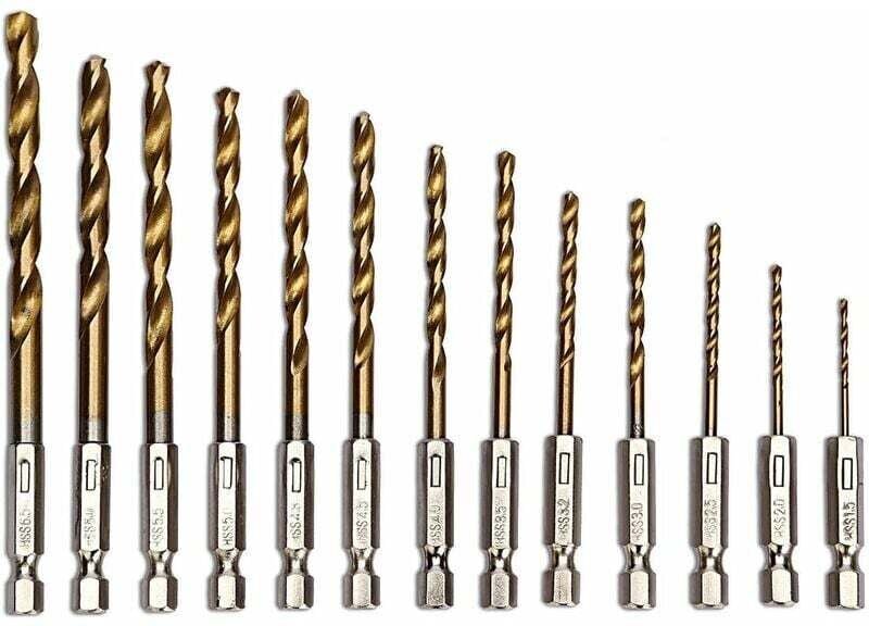Set mit 13 Spiralbohrern mit Sechskantschaft 1,5-6,5