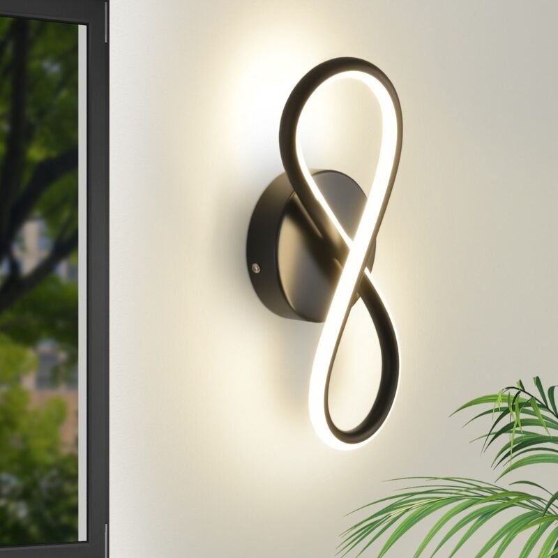 Thumbnail - Wandleuchte Innen led Wandlampe Schwarz: Wand Lampe für Treppenhaus Schlafzimmer Wohnzimmer Korridor Kühles Modern Desig...