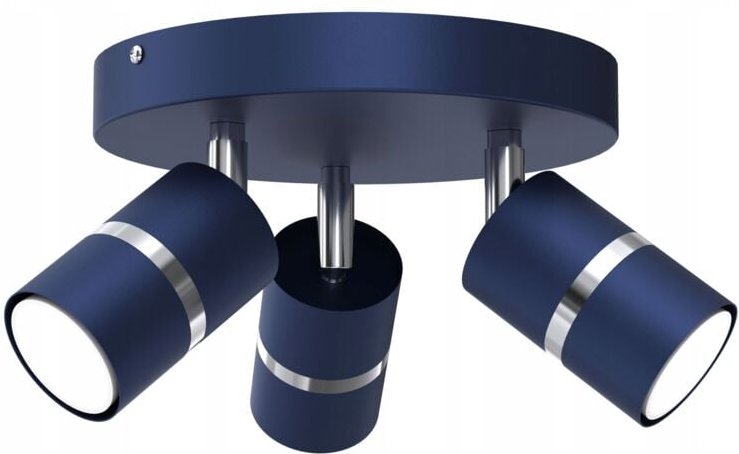 Deckenleuchte Circle Marineblau Spot Gu10 Chrom