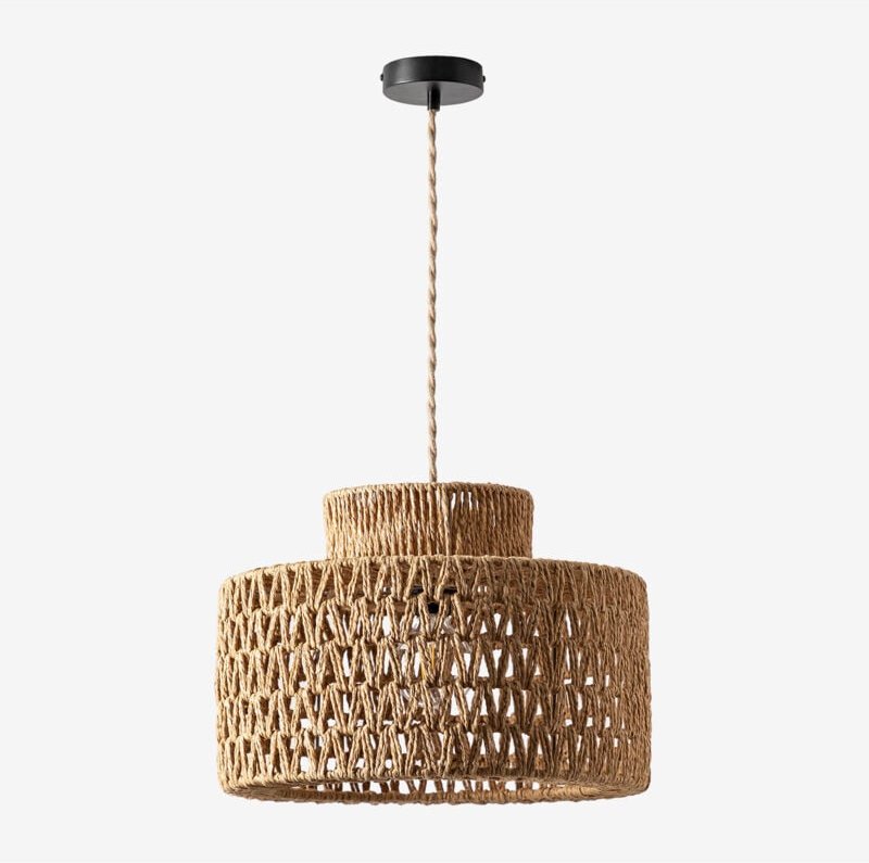 Sklum - Deckenleuchte aus geflochtenem Papier Kiara Natürlich - Schwarz