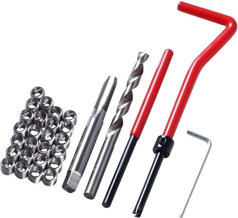 CCYKXA 30-teiliges metrisches Gewindereparaturset aus Edelstahl, M6 x 1,0 mm, Gewindeeinsätze, Set, kompatibles Handwerk...