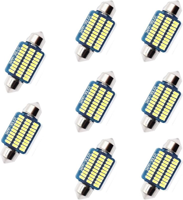 Auto-LED-Glühbirne, 8 Stück, 36 mm, 500 Lumen, 3 Watt Lumen, 30 MSD, 12 V LED-Innenbeleuchtung, Auto-LED, C5W LED, Xenon...
