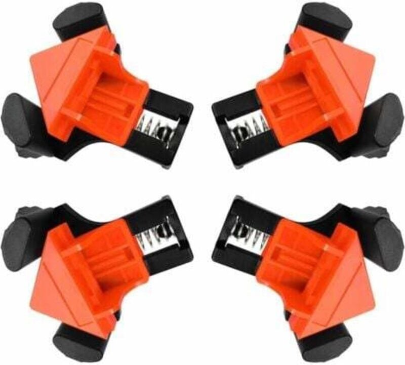 4 Stück Tischler-Eckpressen, 90°-Winkelklemme, Winkelklemme, Rahmenclip, rechtwinkliger Fixierer für Holzbearbeitung, fü...