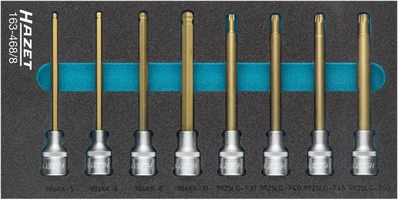 Hazet Schraubendreher-Steckschlüsseleinsatz Satz, Vierkant hohl 12,5 mm (1/2), Innen-Sechskant Profil, Innen TORX Profil...
