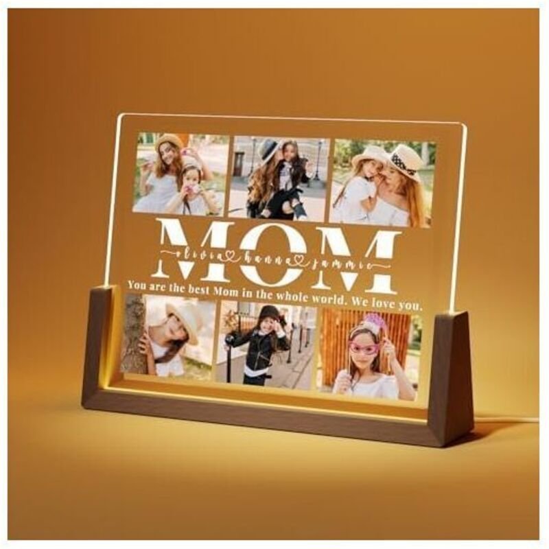 Personalisierter Fotorahmen als Geschenk für die Mutter – Personalisierte Lampe mit Foto – Geschenkidee zum Muttertag – ...