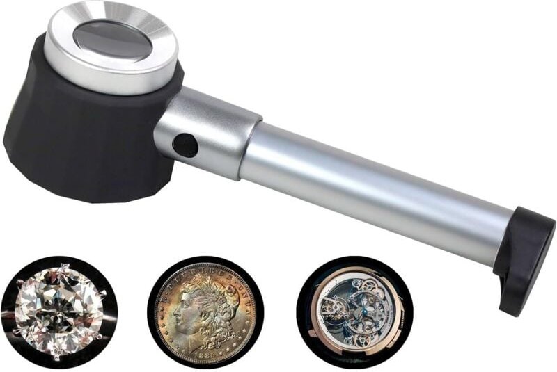 45X Edelstahl-Lupe, Münzlupe, Diamant-Lupe, Schmuck - Sollbry