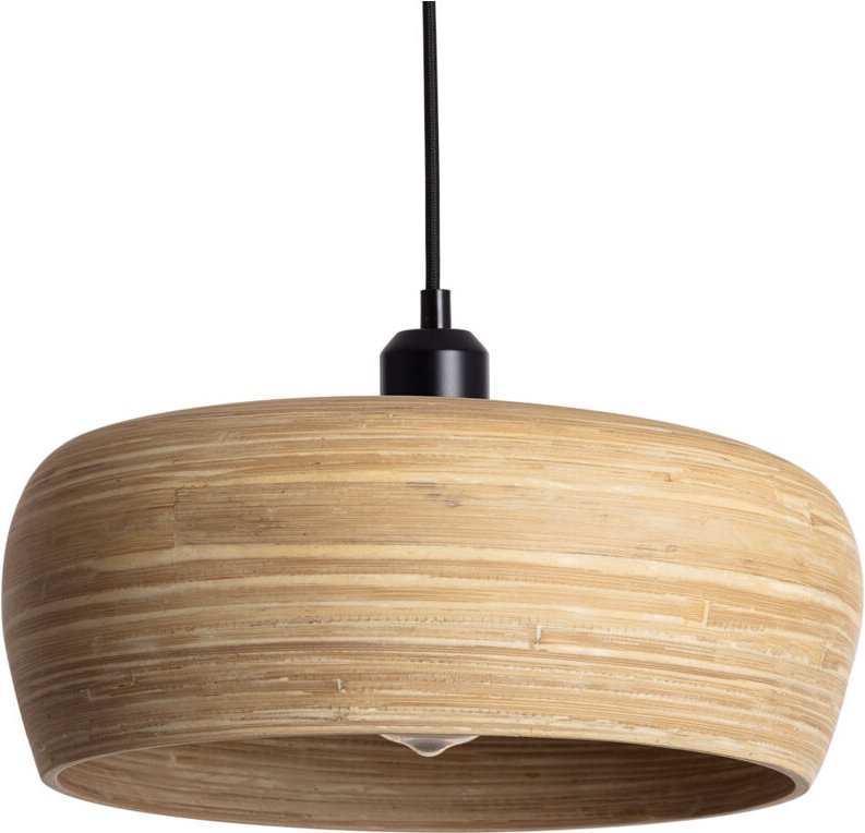 Pendelleuchte aus Bambus Shuka Sari ILUZZIA Schwarz - Textil