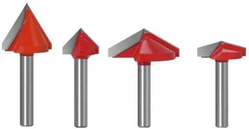 4 Stück gerader V-Nutfräser, 60° 90° 120° 150°, 6 mm Schaft, 3D-V-Holzfräser, CNC-Gravurfräser