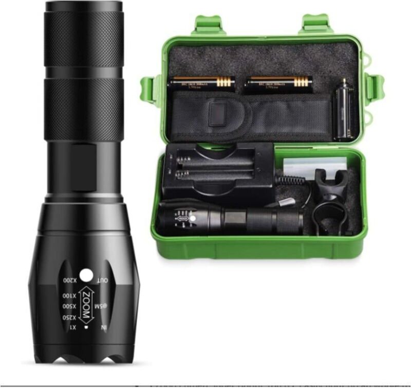 Taschenlampe – wiederaufladbare Taschenlampe, 2000 Lumen, superhelle Taschenlampen mit 2 wiederaufladbaren Batterien und...