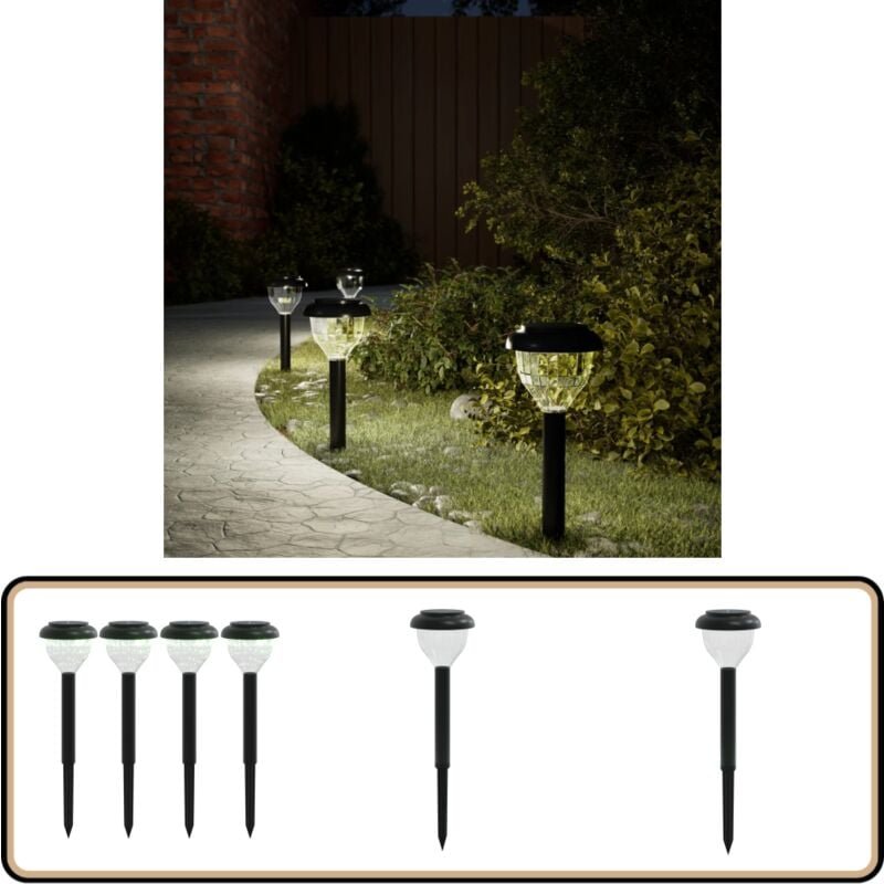 Thumbnail - Solar-Wegbeleuchtung mit Erdspießen 4 Stk. Warmweiß & rgb - Solarlaterne - Gartenlampe - Wegeleuchte - Außenscheinwerfer...
