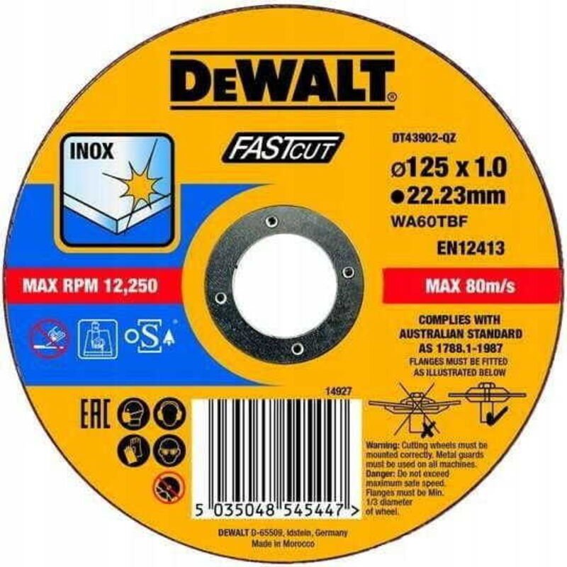 DT43902-QZ Trennscheibe Edelstahl flach 125x1mm - Dewalt