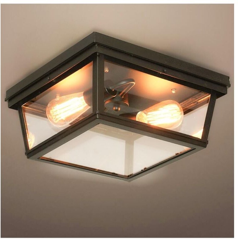 Thumbnail - Kosilum - Schwarze Design Deckenleuchte mit Glasfenstern - Velia