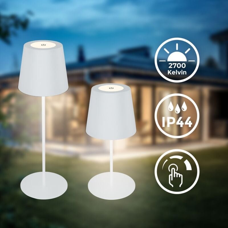 Thumbnail - B.k.licht - Tischlampe - 2,5W, 200lm, kabellos, led, dimmbar, warmweiß, weiß