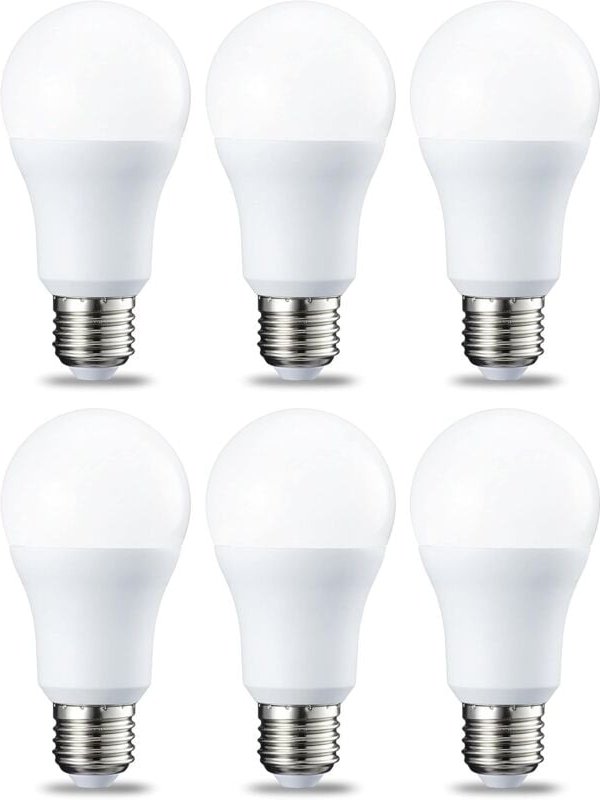 Set mit 6 LED-Lampen mit E27-Schraubsockel, 12 w (entspricht 120 w), Kaltweiß, nicht dimmbare Intensität