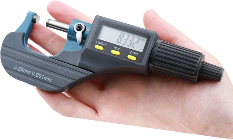 Digitaler Mikrometer 0-1" / 0-25 mm, elektronische Anzeige, 0,00005" / 0,001 mm Auflösung, Dickenmessung, Zoll/Metrisch,...