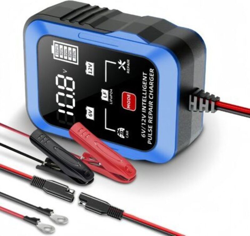 6V 12V Blaues Adapterkabel A/SE für 6V/12V Ladegerät für Motorräder, Rasenmäher und Autobatterien, kompatibel mit Lithiu...