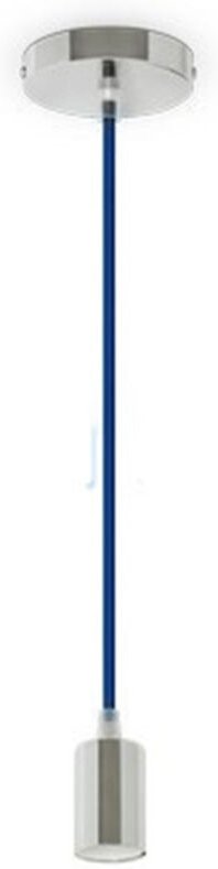 Trade Shop Traesio - Trade Shop - Blaue Chrom-Deckenleuchte aus Stahl, Pendelleuchte, modernes Design -